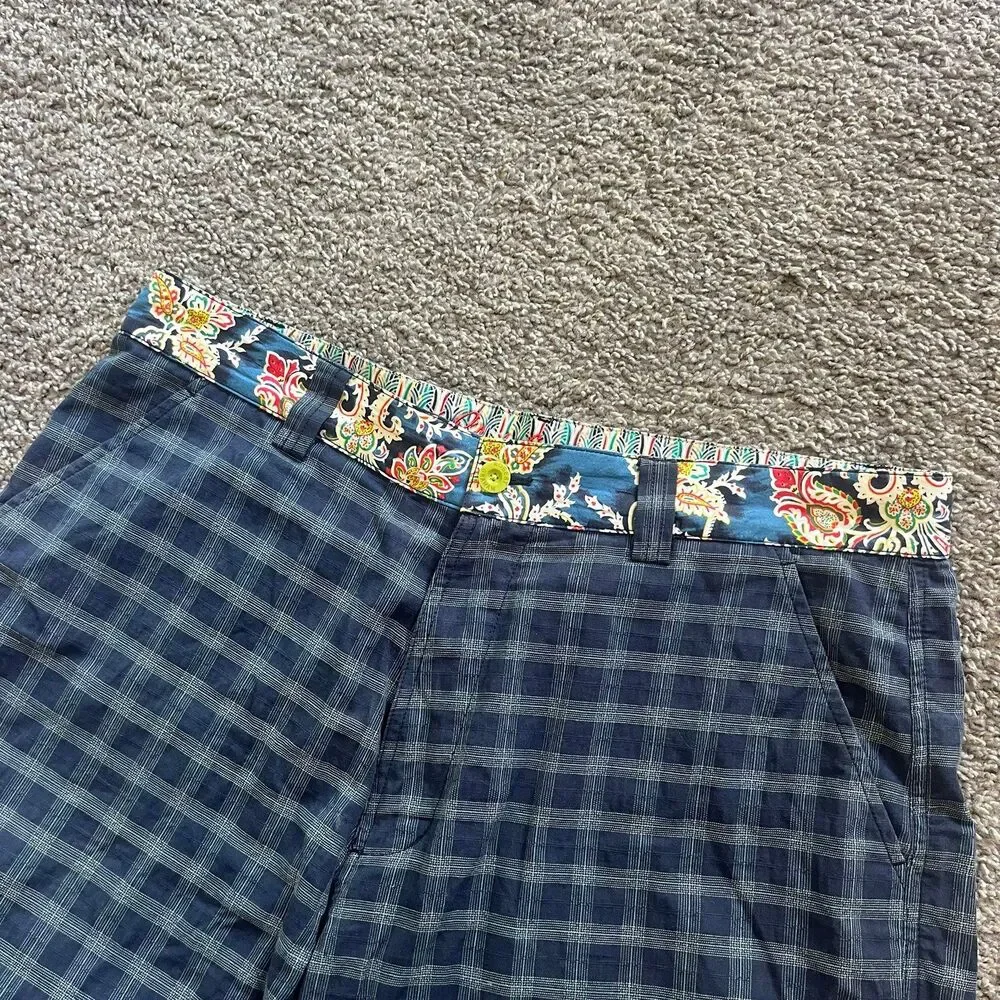 Robert Graham Blue Bermuda Plaid Preppy Chino Shorts 9” Men’s Size 36
